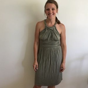 Green jersey-like material dress